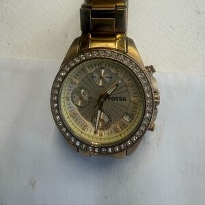 Fossil Gold-Tone Stainless Steel Bracelet Watch (Back View)